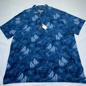 Polo Ralph Lauren 4XLT Blue Nautical Sailboat Preppy Pony Classic Fit Polo Shirt